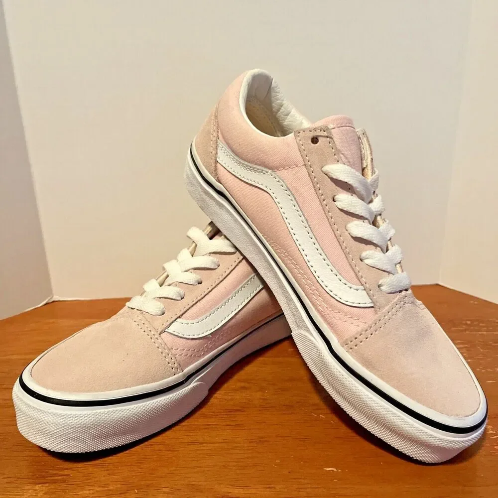 Vans Off The Wall Old Skool Kids 2 Sneaker Suede Powder Pink Low Top Shoe 751505